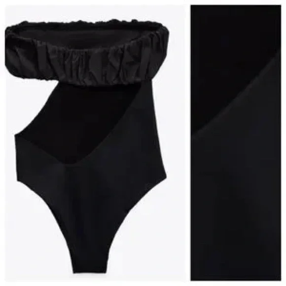 🆕 Zara Black Cutout Swimsuit - Picture 2 of 4